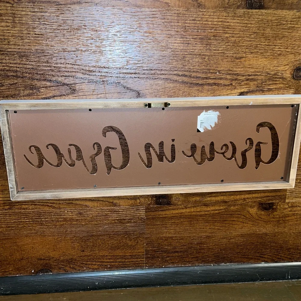 ⭐️Rustic Blue 'Grow in Grace' Wall Decor Hanging Sign 18x5.9in - Picture 3 of 6